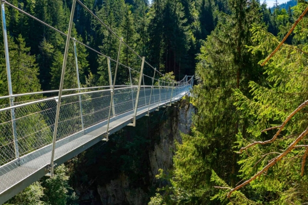 Chessiloch Hängebrücke und Wasserfall